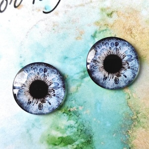 B-01 ONE Pair BLUE eye chips for Blythe, Thin Glass Blythe Doll Eyechips