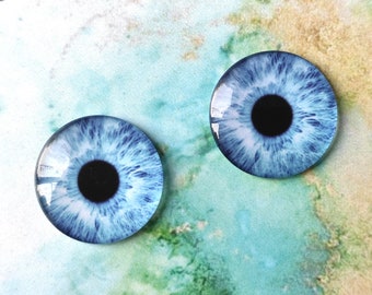 B-02 ONE Pair BLUE eye chips for Blythe, Thin Glass Blythe Doll Eyechips