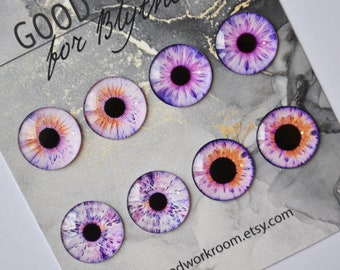 E1-01 ONE pair or FOUR pairs purple eye chips for Blythe Thin Glass Neo Blythe boll eyechips Eyes set
