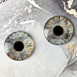 GR-01 ONE Pair GRAY eye chips for Blythe, Thin Glass Blythe Doll Eyechips