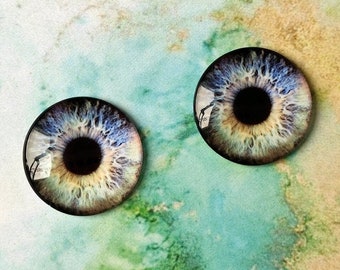 B-08 UN par de chips de ojos AZULES para Blythe, chips de ojos de vidrio fino para muñecas Blythe