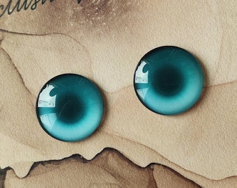 A-05 ONE Pair turquoise eye chips for Blythe, Thin Glass Blythe Doll Eyechips, anime Blythe eyes