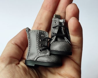Zapatos grises para muñeca Blythe B01, botas grises para muñeca Blythe, zapatos para muñeca Pullip Mobst Obitsu (ob24, ob22).