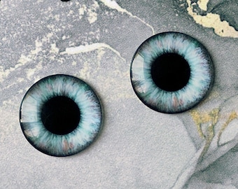 B-19 ONE Pair BLUE eye chips for Blythe, Thin Glass Blythe Doll Eyechips