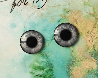 GR-11 ONE Pair GRAY eye chips for Blythe, Thin Glass Blythe Doll Eyechips