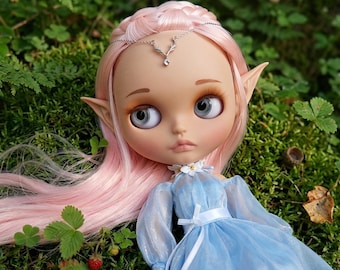 BL-17 Elf Blythe doll, Gift for girls, Children gift, Blythe doll, doll in clothes and shoes, pink straight hair Blythe, elf doll
