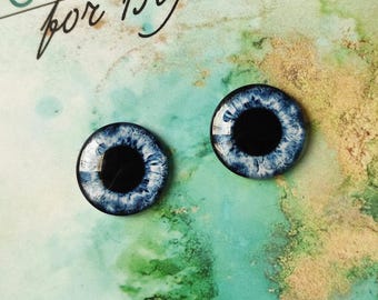 B-54 UN par de chips para ojos AZULES para Blythe, chips para ojos de muñeca Blythe de vidrio fino