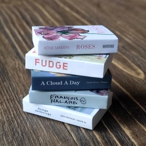 1/6 MINIATURBÜCHER Set - 5 Bücher für Puppenzimmer, Bücher für Puppen, Miniatur für Puppenzimmer