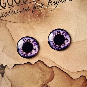 P-13 UN par de chips de ojos de color rosa PÚRPURA para Blythe, chips de ojos de muñeca de vidrio fino Chips de ojos espeluznantes