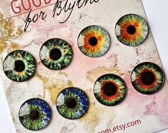 074 ONE pair or FOUR pairs green eye chips for Blythe Thin Glass Neo Blythe boll eyechips Eyes set