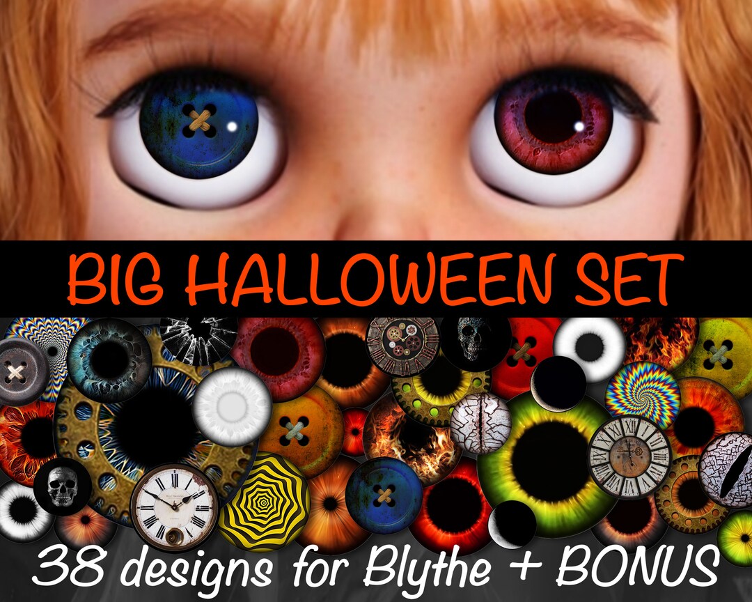 BIG CREEPY SET Eyes for Blythe Halloween Doll Eyes Printable Etsy