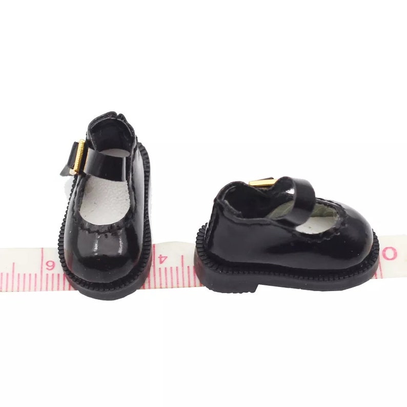 04 BLACK Blythe doll shoes Blythe doll low shoes ob24 ob22 Obitsu Monst doll shoes image 4