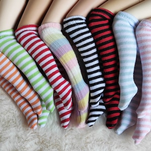 MANY COLORS - Striped SOCKS for Blythe doll knee socks Blythe doll socks ob24 doll socks ob22 doll socks