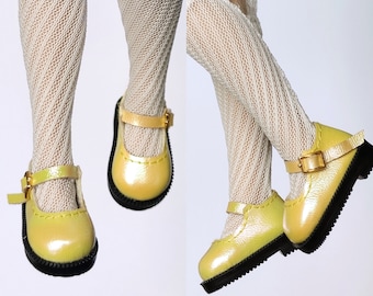 T04 3.2cm YELLOW PEARL Blythe doll shoes Blythe doll low shoes ob24 ob22 Obitsu Monst Azone doll shoes Mary Jane shoes for Blyth