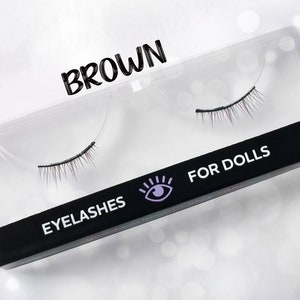 BROWN eyelashes for Paola, lashes for dolls, eyelashes for BJD doll