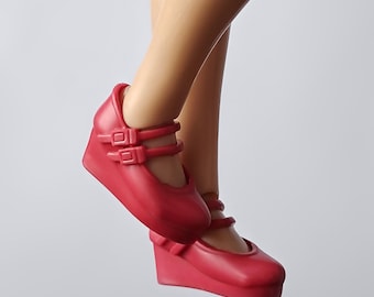 T17 RED Blythe doll shoes Blythe doll low shoes doll shoes ob22 Obitsu Azone doll shoes 1/6
