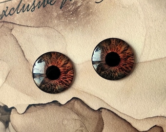 BR-18 One Pair BROWN eye chips for Blythe, Thin Glass Blythe Doll Eyechips