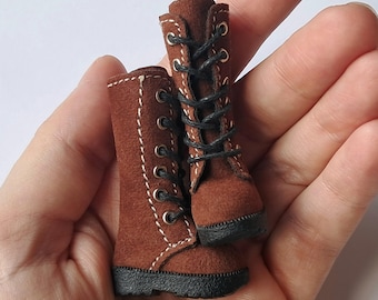 B03 BROWN suede Blythe doll high shoes Blythe doll high boots ob24 ob22 Obitsu Monst doll shoes