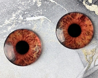 BR-06 ONE Pair BROWN eye chips for Blythe, Thin Glass Blythe Doll Eyechips