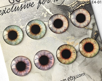 E4-01 UN par o CUATRO pares de chips de ojos morados, verdes y azules para muñecas Blythe Thin Glass Neo Blythe Eyechips Eyes Set