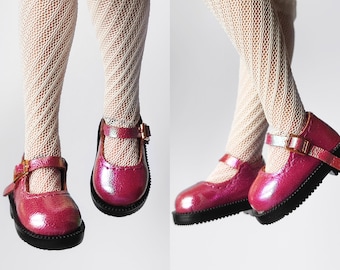 T04 3.2cm RED PEARL Blythe doll shoes Blythe doll low shoes ob24 ob22 Obitsu Monst Azone doll shoes Mary Jane shoes for Blyth