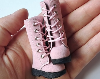 B03 PINK suede Blythe doll high shoes Blythe doll high boots ob24 ob22 Obitsu Monst doll shoes