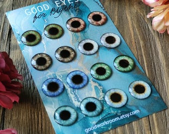 BIG SET BSE-03 - ocho pares de chips de ojos marrones, verdes, azules y grises para muñecas Blythe Thin Glass Neo Blythe.