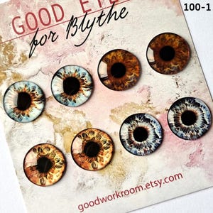 100-1 ONE pair or FOUR pairs brown blue eye chips for Blythe Thin Glass Neo Blythe boll eyechips Eyes set