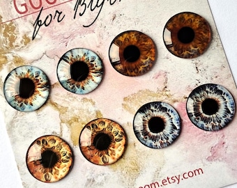 100-1 ONE pair or FOUR pairs brown blue eye chips for Blythe Thin Glass Neo Blythe boll eyechips Eyes set