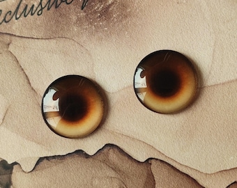 A-02 ONE Pair BROWN eye chips for Blythe, Thin Glass Blythe Doll Eyechips, anime Blythe eyes