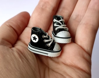 K07 BLACK Gumshoes for dolls Sneakers for Blythe doll blythe tennies Blythe shoes ob22 doll shoes Obitsu Azone shoes