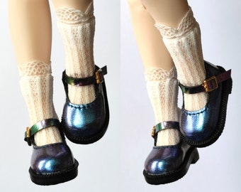 T04 3.2cm BLUE Bug Blythe doll shoes Blythe doll low shoes ob24 ob22 Obitsu Monst Azone doll shoes Mary Jane shoes for Blyth