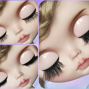 3 VARIANTEN - Schwarze Wimpern für Blythe Puppen, Wimpern für Puppen, Wimpern für Puppe
