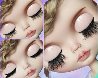 3 VARIANTS - Black eyelashes for Blythe dolls, lashes for dolls, eyelashes for doll