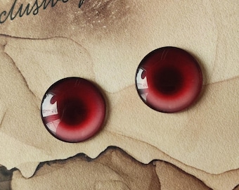A-01 ONE Pair RED eye chips for Blythe, Thin Glass Blythe Doll Eyechips, anime Blythe eyes