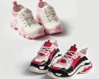 K11 WEISS-ROSA winzige Schuhe für Puppen, bunte, bunte Turnschuhe für Blythe-Puppen, Schuhe für OB24- und OB22-Puppen, Schuhe für Obitsu- und Azone-Puppen