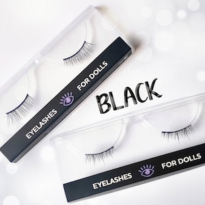 BLACK eyelashes for Paola, lashes for dolls, eyelashes for BJD doll