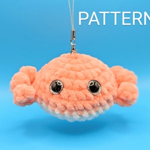 Crab Crochet Pattern No-Sew Amigurumi Toy Sea Animal Instant Digital Download PDF DIY Plushie Cute Plush Super Bulky Chenille Yarn Soft Toys