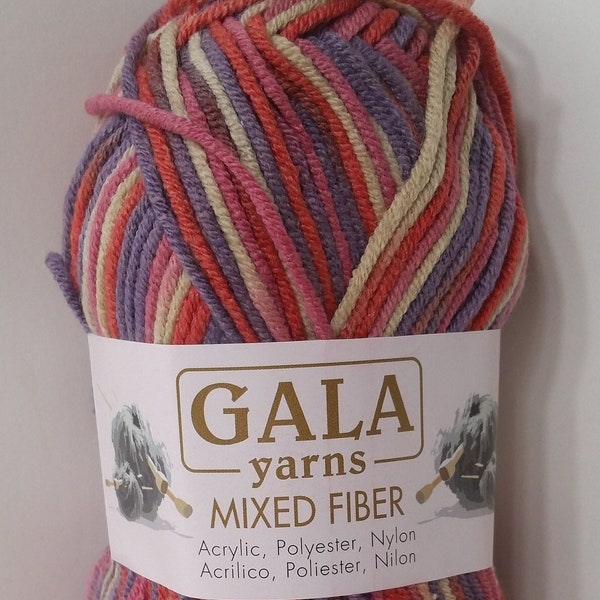 1 Skein (8 Skeins Available) Gala Yarns Mixed Fiber, No Color Name, 1.76oz/50g, Machine Wash And Dry, Looks Like Sport Weight