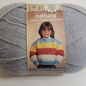 Grey Natura Sport Baby Yarn: 100% Acrylic, 3 Ply
