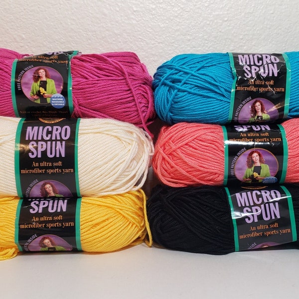 1 Skein (3 skeins available in Ebony) Lion Brand Micro Spun Yarn, 2.5oz/70g, 168y/154m, 100% Microfiber Acrylic, Machine Wash/Dry