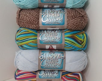 1 Skein 2 Skeins Available in Aqua Sparkle I Love This Cotton Yarn