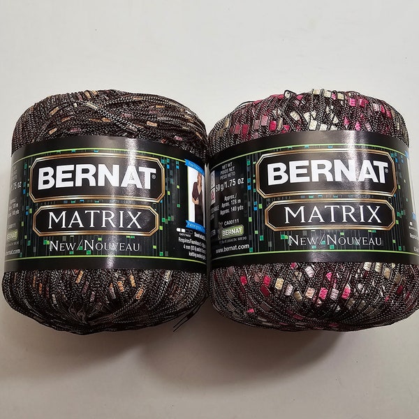 1 Skein Bernat Matrix Ribbon Ladder Yarn, Password Pinks, Neutral Network, 1.75oz/50g, 140y/128m, Nylon/Polyester, Machine Wash/Dry, Light 3