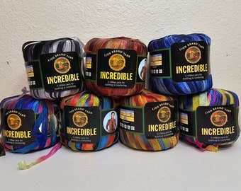 1 Skein Price Lion Brand Incredible Ribbon Yarn (7 colors) 1.75oz/50g, 110y/100m, 100% Nylon, Hand Wash/Lay Flat