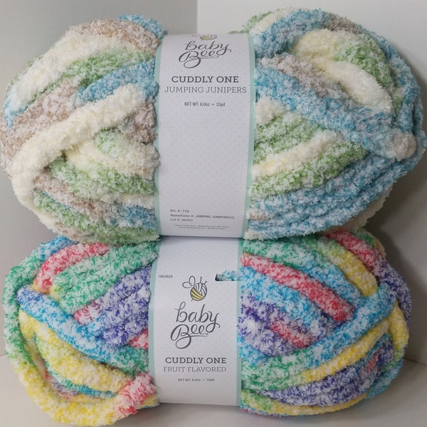 1 Skein (20 Skeins Available from 2 Colors) Baby Bee Cuddly One Yarn, 8oz/226g, 33yds/31m, Jumbo 7, Polyester