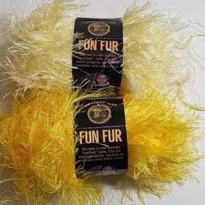 Lion Brand Fun Pelzgarn: Gelbe Wimpern (1.5oz/ 57y)