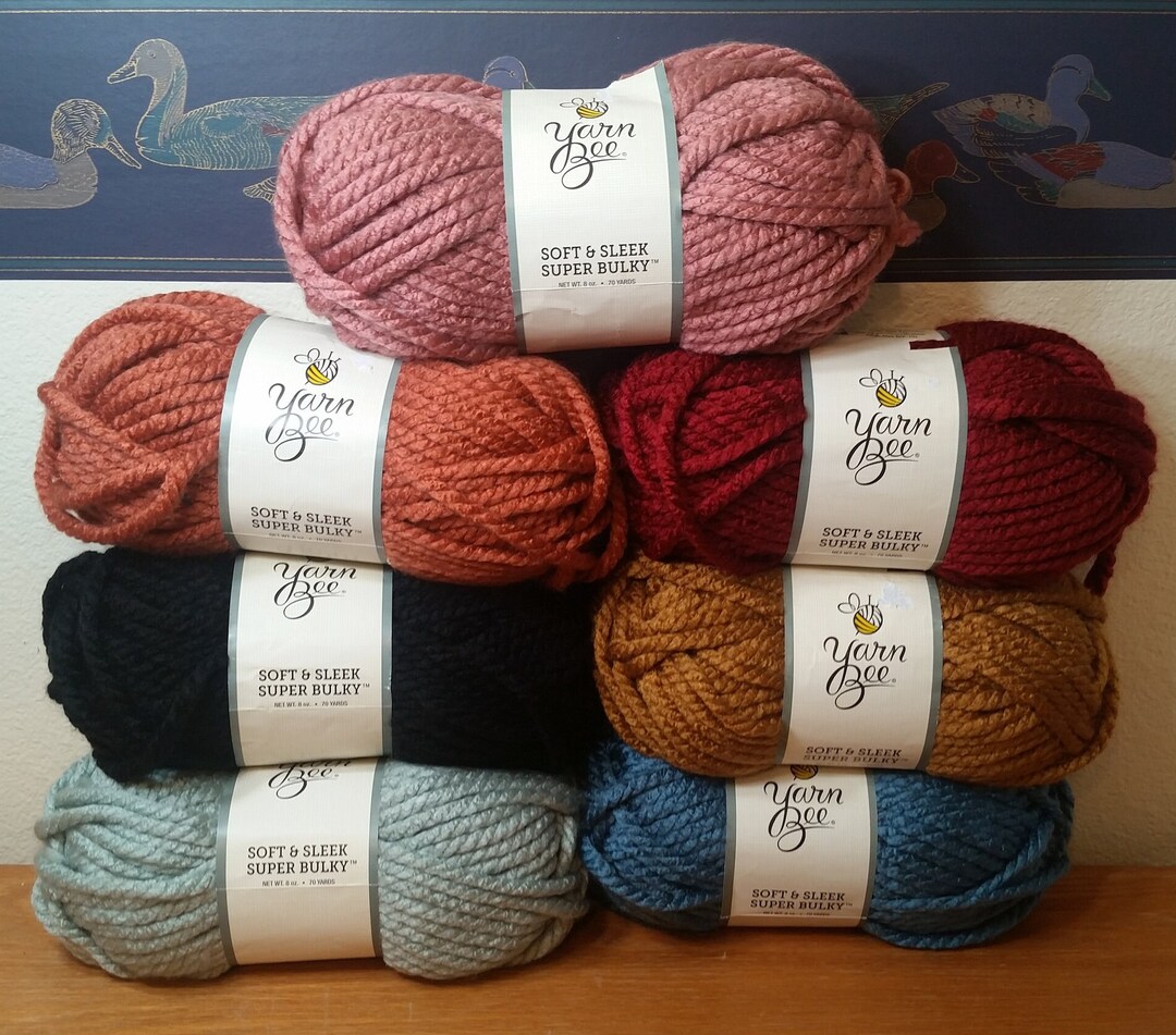 1 Skein black Yarn Bee Soft & Sleek Super Bulky Yarn, 8oz/227g, 70yds/64m, Super Bulky 6 Etsy