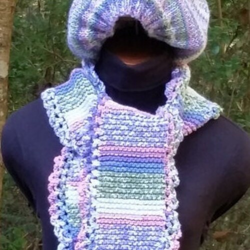 Knitted Adult Slouchy Beanie Hat and Scarf Set in Pink, Lavender, Green, Blue offers and White, Unique Hat
