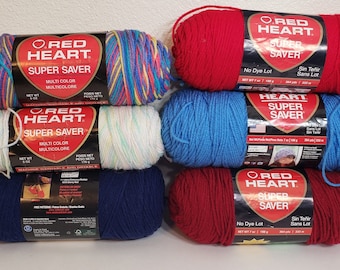 Red Heart Super Saver Yarn: Acrylic No Dye Lot Skein (3-7oz)