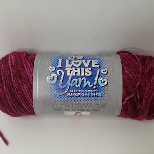 I Love This Yarn Stonewash, Berry, Acrylic, 5oz, Medium 4
